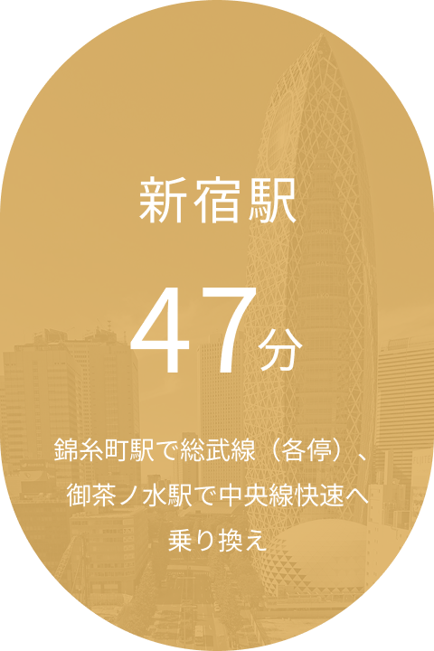 新宿駅 47分